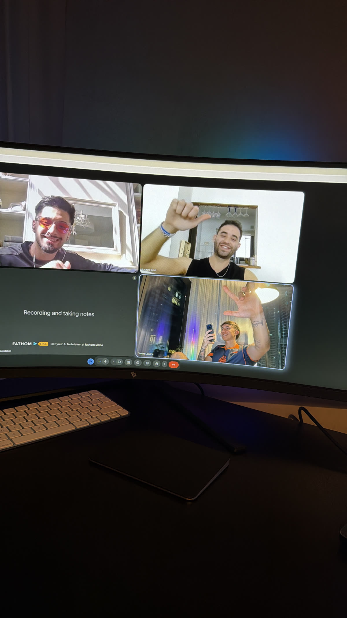 Llamada grupal con alumnos